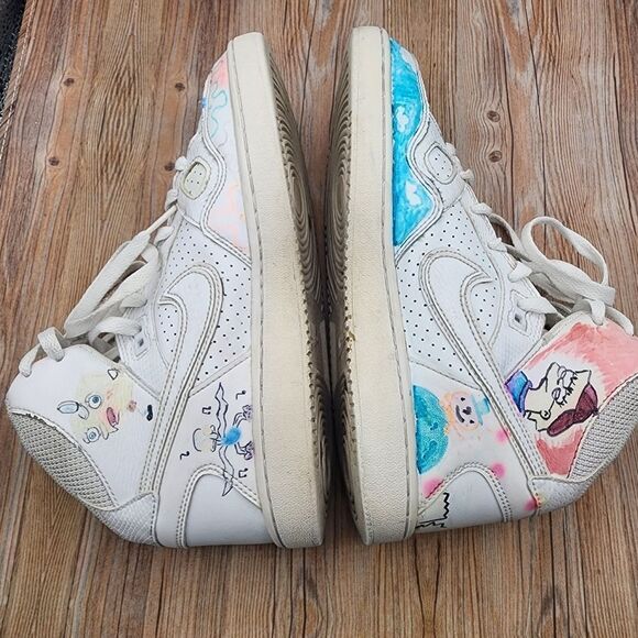 Nike Son Of Force AF1 Mid Custom Hand Painted Simpsons Sneakers Size 8 - Picture 2 of 11